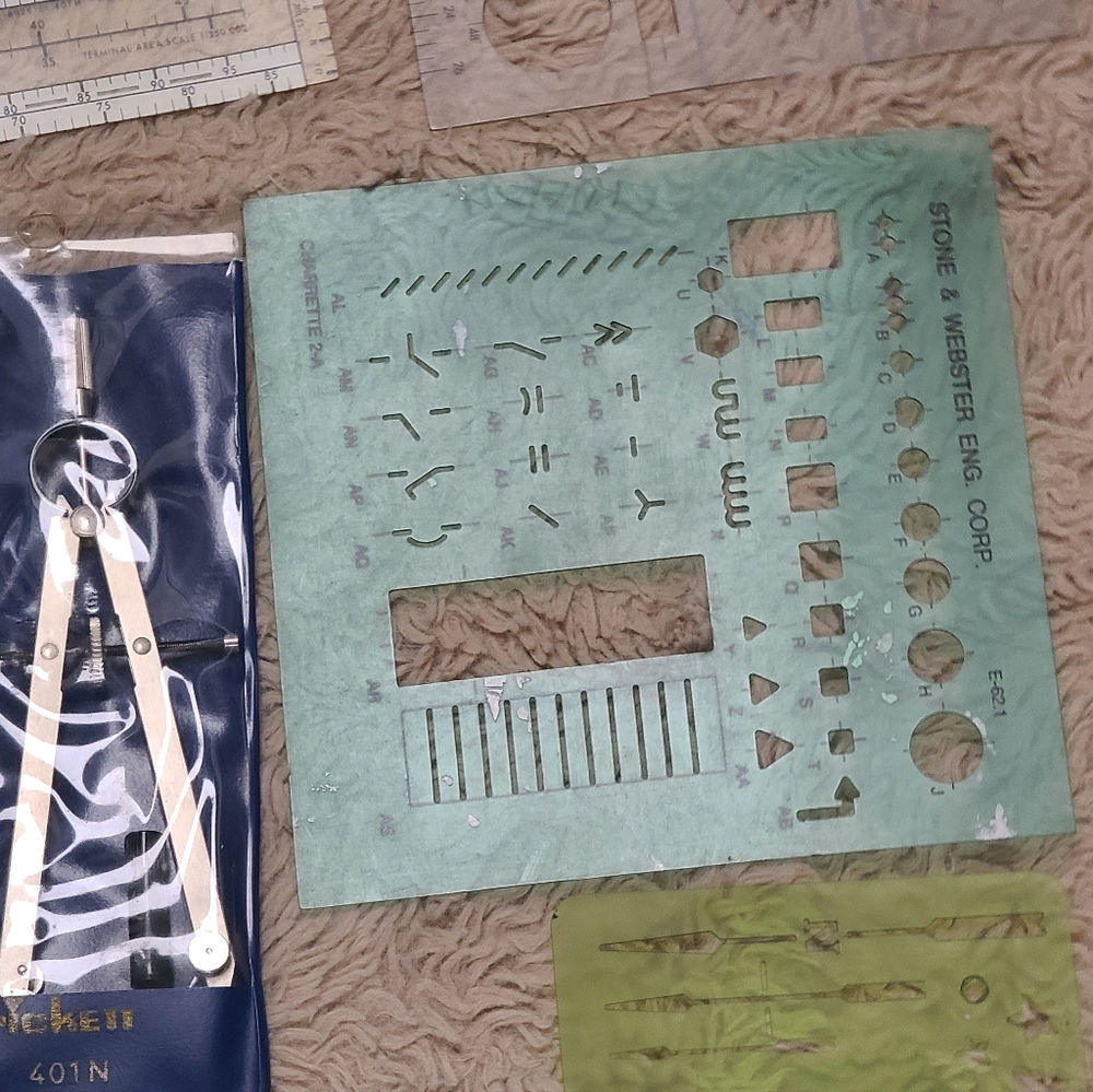 Vintage Drafting Architech Templates Set, Huge, Pickett, Stencils And More - Picture 6 of 8
